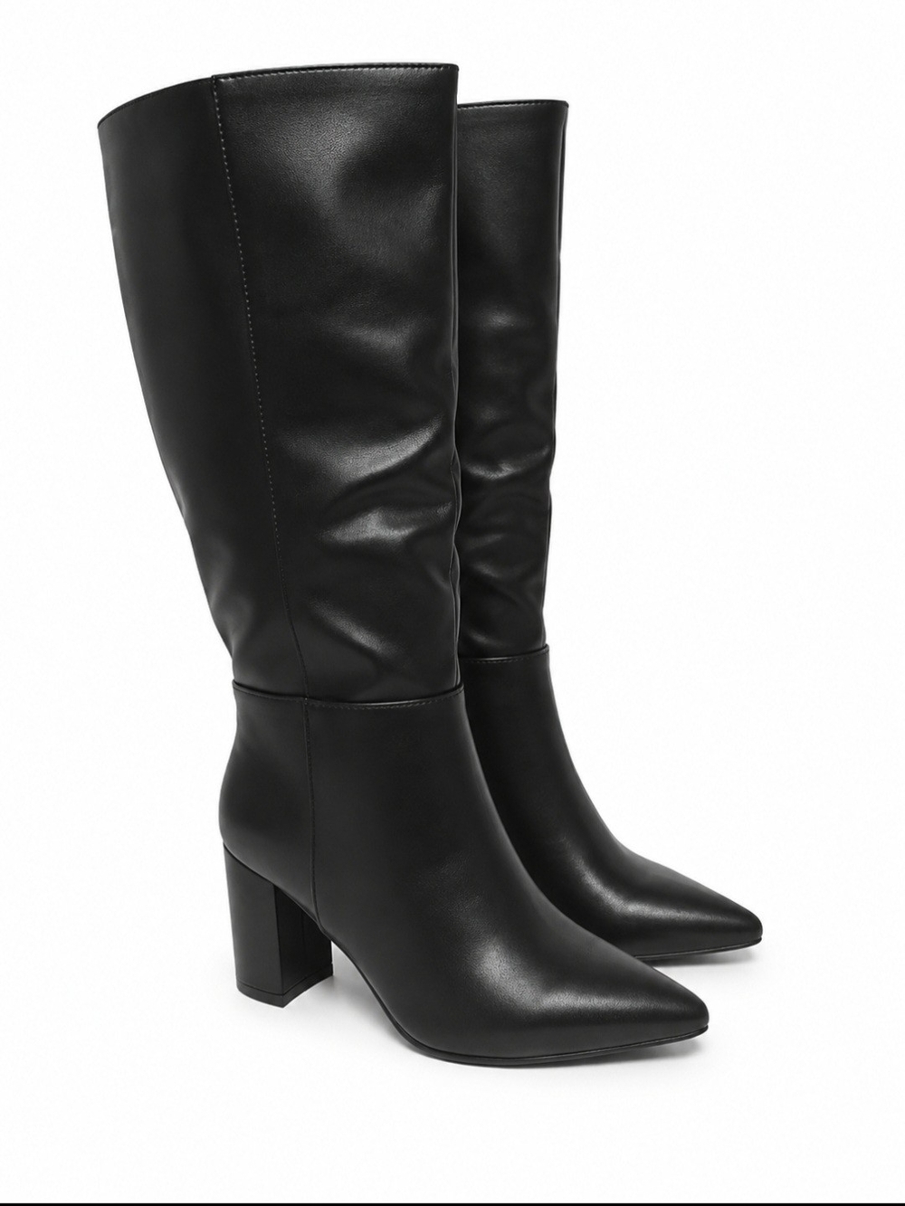 Black Knee-High Block Heel Boots - Women- Shoe'N Tale - 7.5